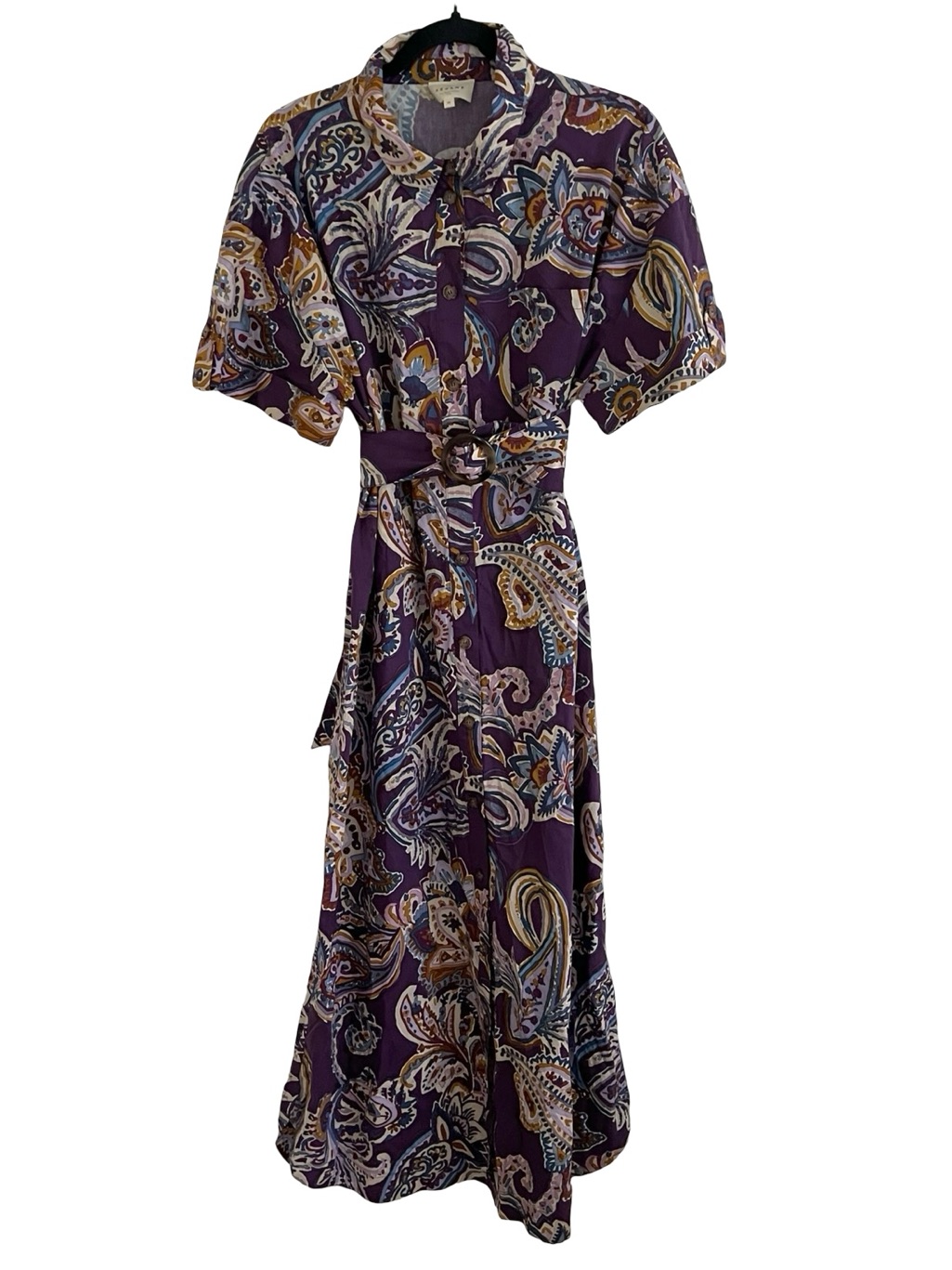 Sezane Dora Dress In Purple Soffi Print Fr 44